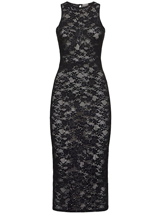 Fleur Du Mal: Le Stretch lace midi tank dress - women_0 | Luisa Via Roma