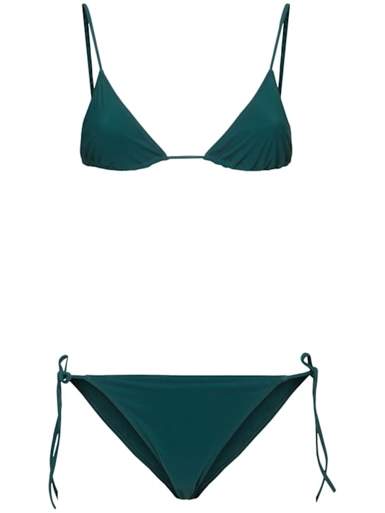 Lido: Venti self-tie triangle bikini - Dark Green - women_0 | Luisa Via Roma