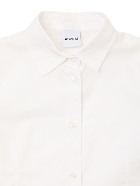 ASPESI: Cotton poplin shirt - White - kids-girls_1 | Luisa Via Roma
