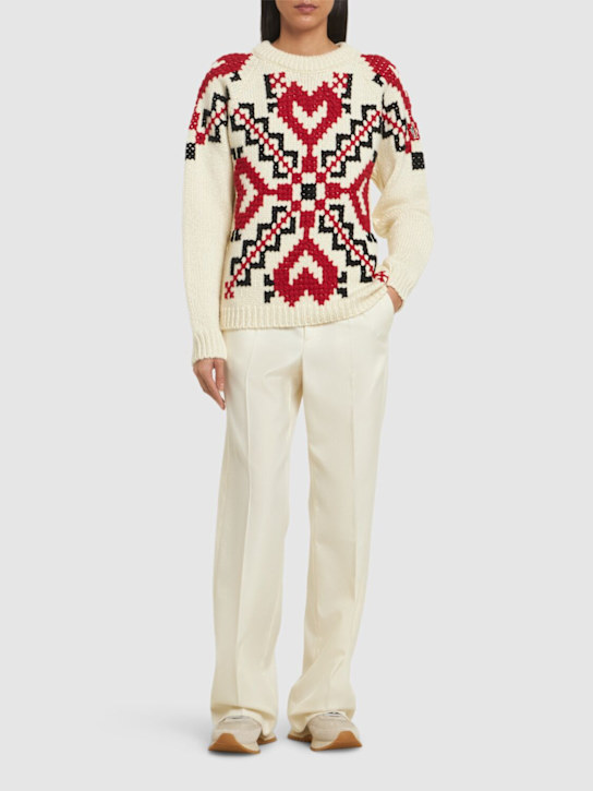 Moncler Grenoble: Wool blend crewneck sweater - women_1 | Luisa Via Roma