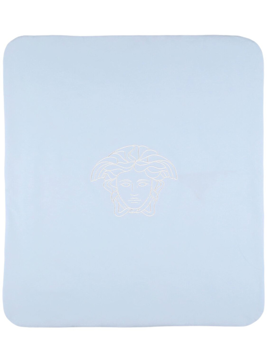 Versace: Cotton blend jersey blanket w/logo - kids-boys_0 | Luisa Via Roma