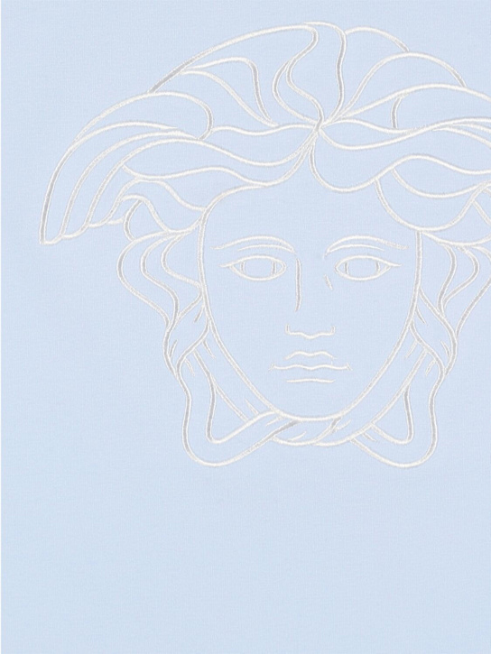 Versace: Cotton blend jersey blanket w/logo - kids-boys_1 | Luisa Via Roma