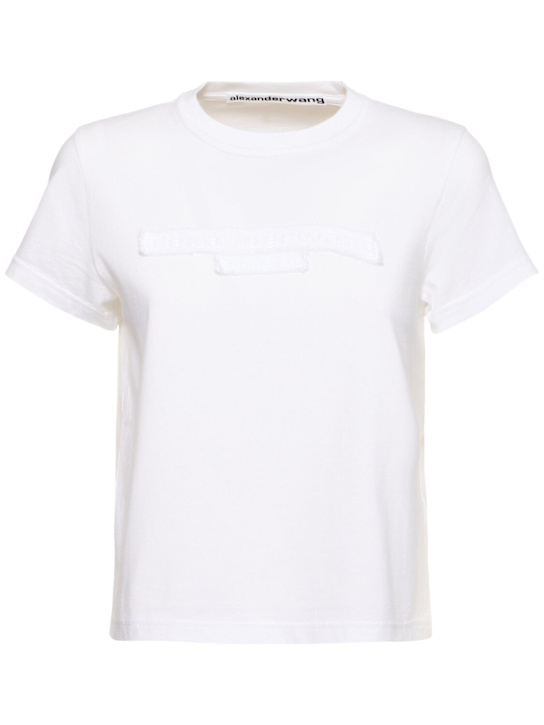 Alexander Wang: Distressed logo t-shirt - women_0 | Luisa Via Roma