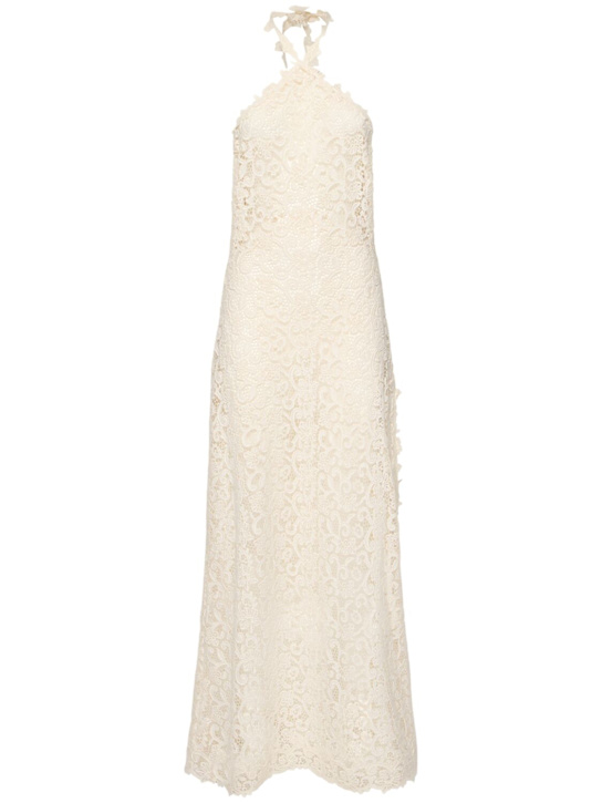 Ermanno Scervino: Cotton blend lace long dress - women_0 | Luisa Via Roma