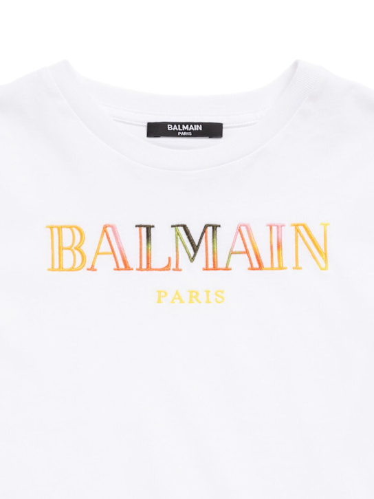 Balmain: Printed cotton jersey t-shirt - kids-boys_1 | Luisa Via Roma