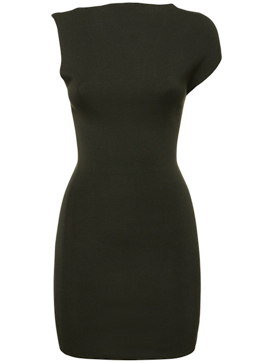 St. Agni: Asymmetric knit mini dress - Green - women_0 | Luisa Via Roma