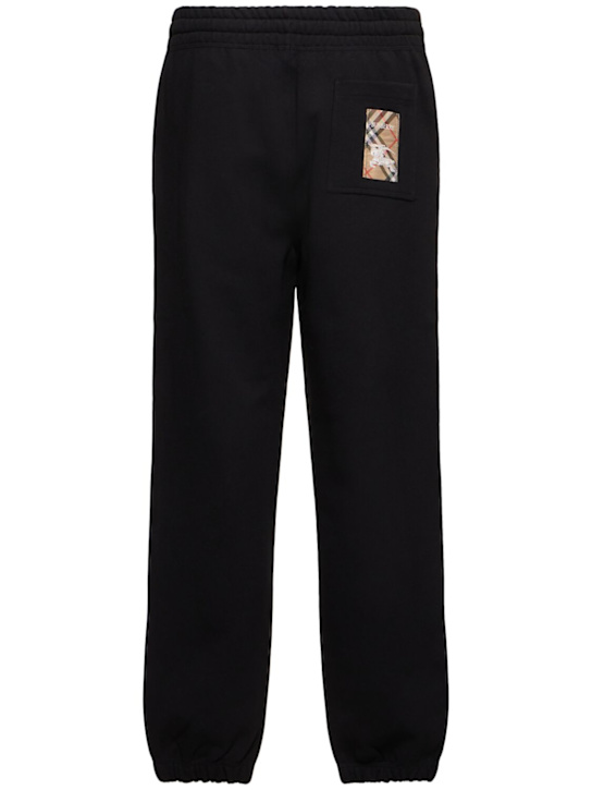 Burberry: Jogginghose mit Burberry Check-Label - Schwarz - men_3 | Luisa Via Roma