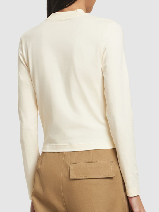 Jacquemus: Le Tshirt Gros Grain长袖T恤 - 浅米黄色 - women_2 | Luisa Via Roma