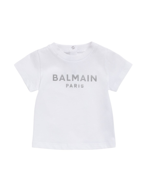 Balmain: Printed cotton jersey t-shirt - kids-boys_0 | Luisa Via Roma
