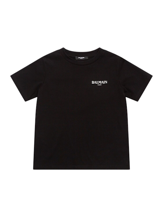 Balmain: Printed cotton jersey t-shirt - kids-boys_0 | Luisa Via Roma