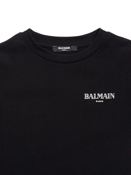 Balmain: Printed cotton jersey t-shirt - kids-boys_1 | Luisa Via Roma