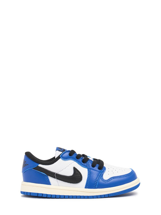 Jordan: Jordan 1 Retro Low OG sneakers - White/Blue - kids-boys_0 | Luisa Via Roma