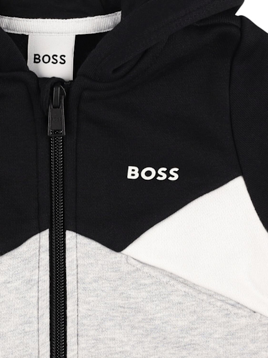 Boss: ブラッシュドスウェットシャツ＆スウェットパンツ - kids-boys_1 | Luisa Via Roma