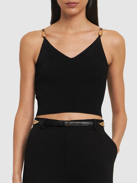 Versace: 1.5cm leather belt - women_1 | Luisa Via Roma