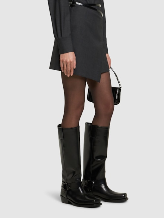 Valentino Garavani: 40mm Rockstud leather biker boots - women_1 | Luisa Via Roma