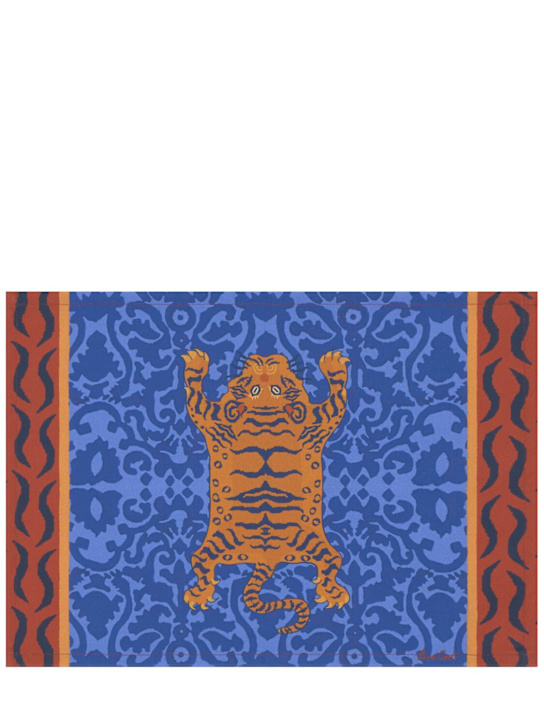 LISA CORTI: Set of 2 Tibetan Tiger cotton placemats - ecraft_0 | Luisa Via Roma
