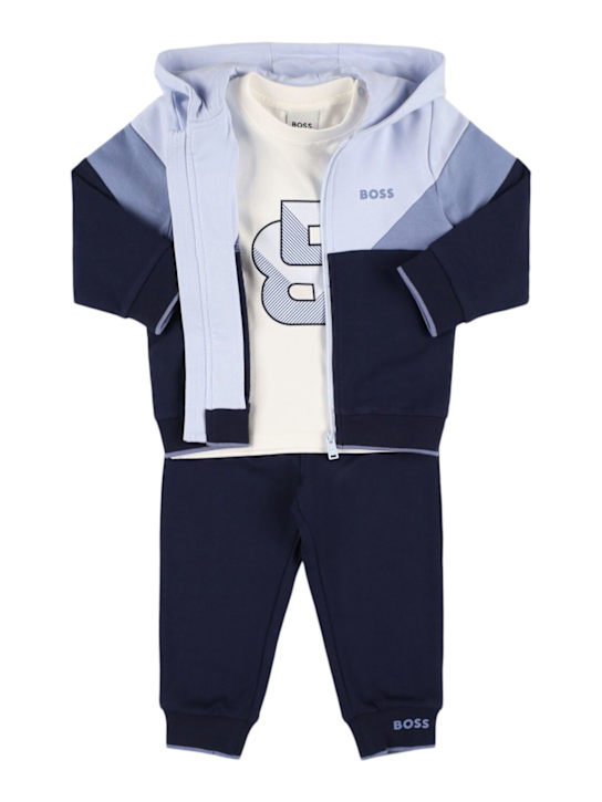 Boss: ストレッチコットンスウェットシャツ, トップス＆パンツ - kids-boys_0 | Luisa Via Roma