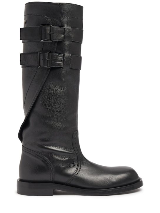 Ann Demeulemeester: 45mm Ulpu soft leather biker boots - women_0 | Luisa Via Roma