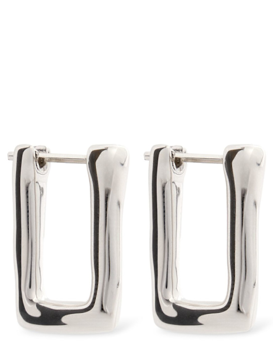 Jil Sander: Small hoop earrings - Silver - women_0 | Luisa Via Roma