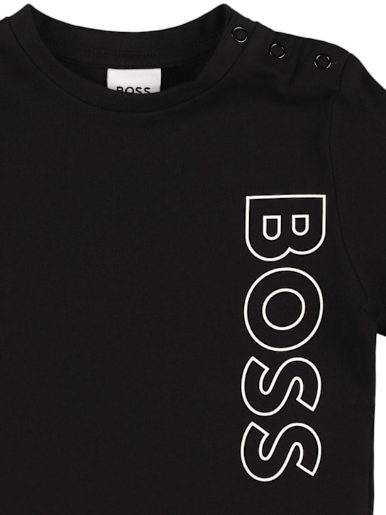 Boss: コットンジャージー長袖Tシャツ - kids-boys_1 | Luisa Via Roma