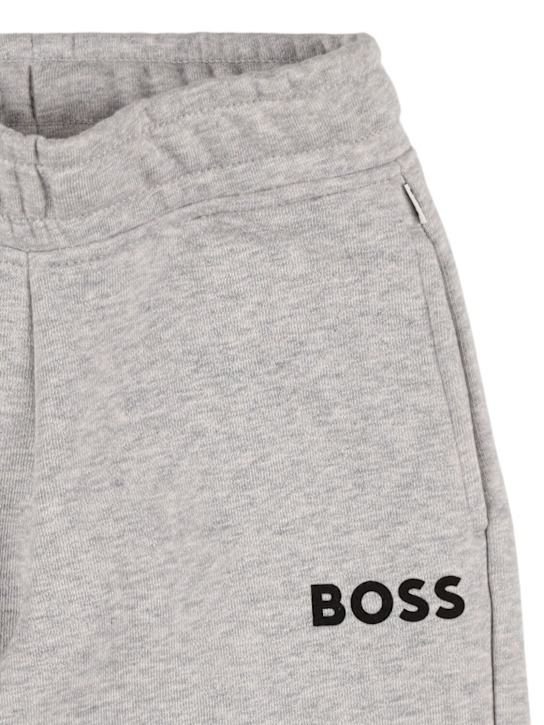 Boss: ブラッシュドコットンブレンドスウェットパンツ - kids-boys_1 | Luisa Via Roma