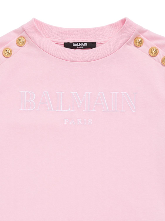 Balmain: Logo cotton jersey t-shirt - kids-girls_1 | Luisa Via Roma