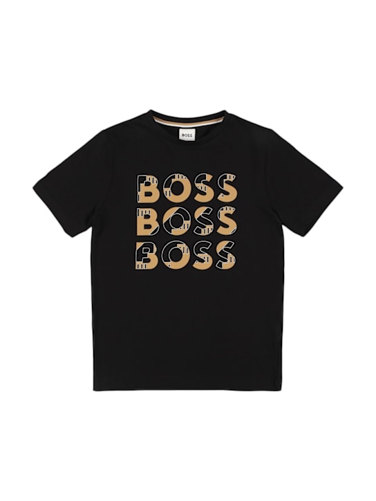 Boss: コットンジャージーTシャツ - kids-boys_0 | Luisa Via Roma
