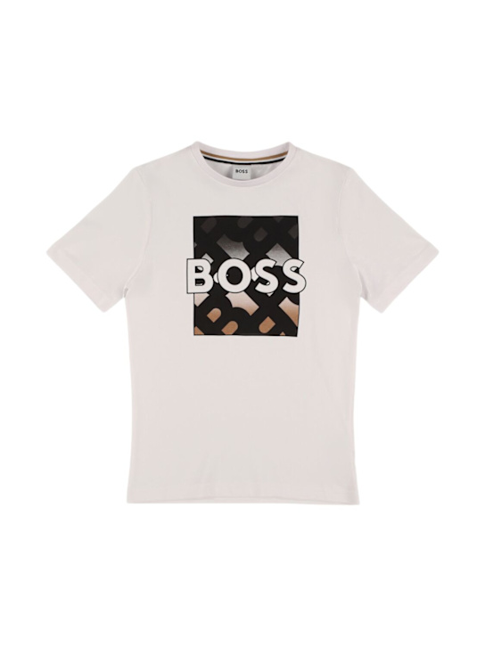 Boss: コットンジャージーTシャツ - kids-boys_0 | Luisa Via Roma
