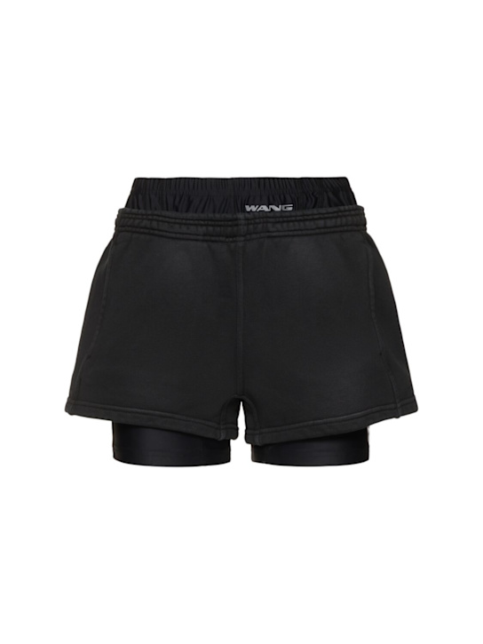 Alexander Wang: Prestyled bike shorts - Black - women_0 | Luisa Via Roma