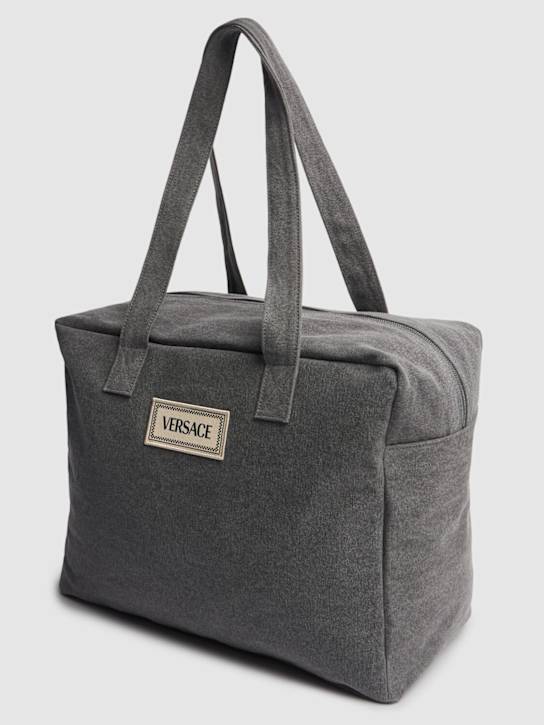 Versace: Printed tote bag - Grey - kids-girls_1 | Luisa Via Roma