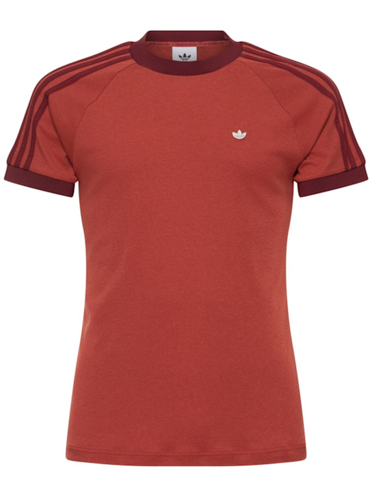 adidas Originals: Cali cotton blend t-shirt - Preloved Ruby - men_0 | Luisa Via Roma