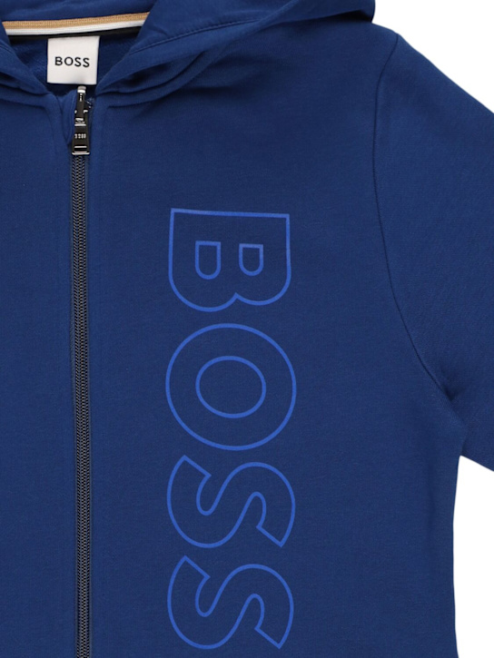 Boss: コットンブレンドジップスウェットシャツ＆スウェットパンツ - kids-boys_1 | Luisa Via Roma