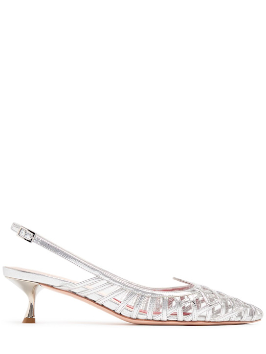 Roger Vivier: 45mm I Love Vivier metallic slingbacks - women_0 | Luisa Via Roma