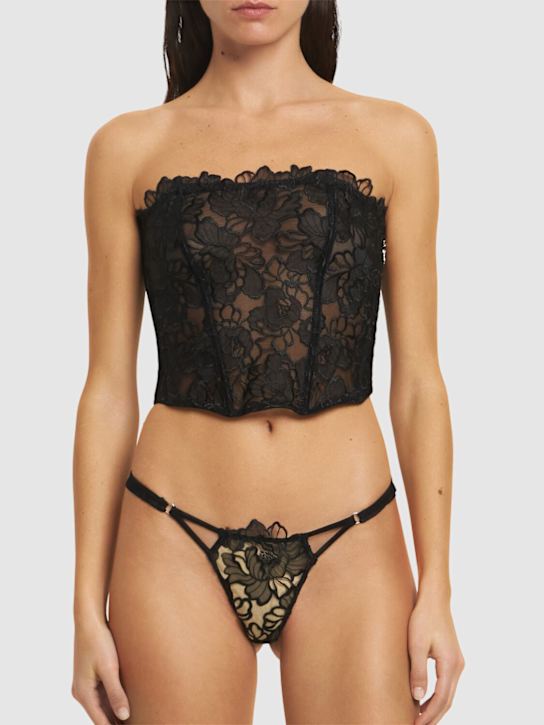 Fleur Du Mal: Whitney embroidered corset - women_1 | Luisa Via Roma