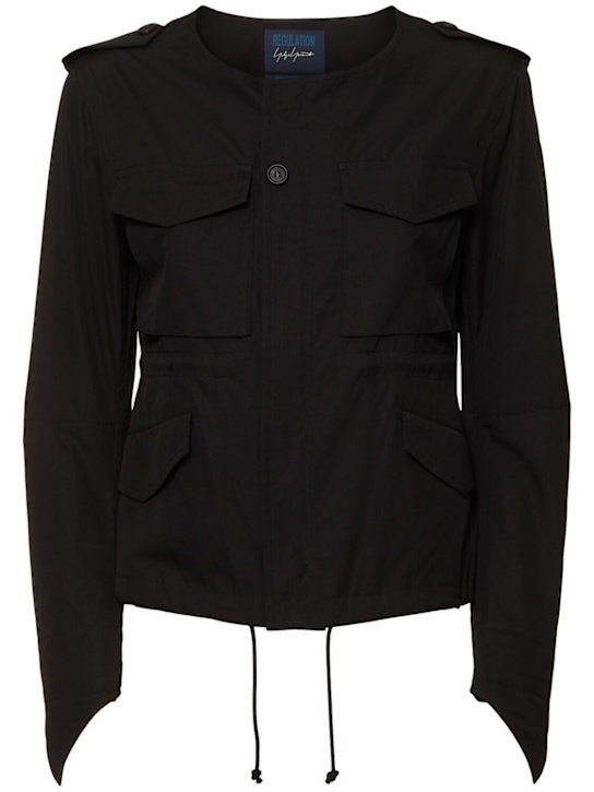 Collarless cotton jacket - Thumbnail 1