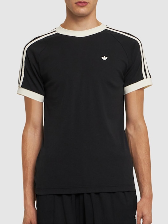 adidas Originals: Cali cotton blend t-shirt - Black - men_2 | Luisa Via Roma