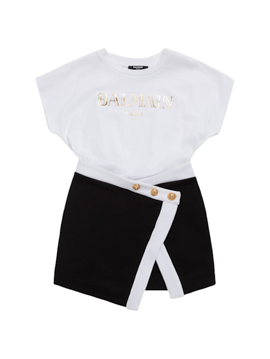Balmain: コットンワンピース - kids-girls_0 | Luisa Via Roma