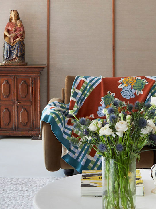 LISA CORTI: Ankara Rust Plumbago handwoven throw - Multicolor - ecraft_1 | Luisa Via Roma