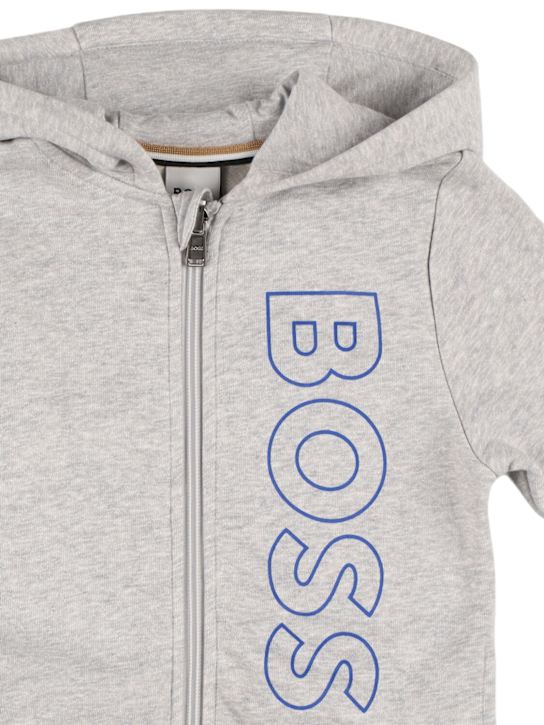 Boss: コットンブレンドジップスウェットシャツ＆スウェットパンツ - kids-boys_1 | Luisa Via Roma