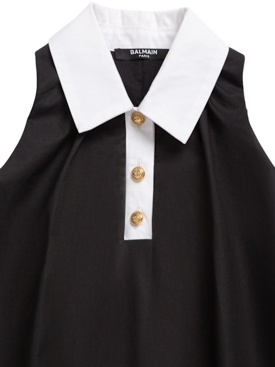 Balmain: Vestito in popeline di cotone - kids-girls_1 | Luisa Via Roma