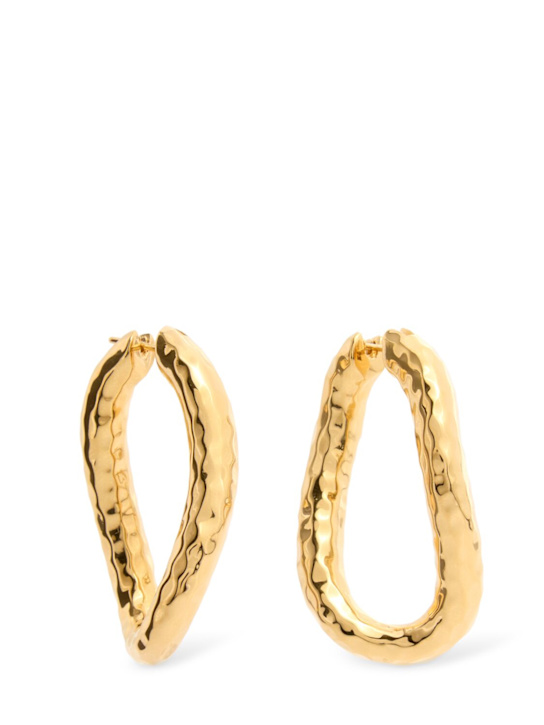 Jil Sander: Big hammered hoop earrings - women_0 | Luisa Via Roma