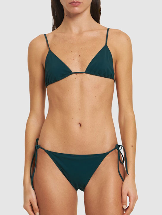 Lido: Venti self-tie triangle bikini - Dark Green - women_1 | Luisa Via Roma