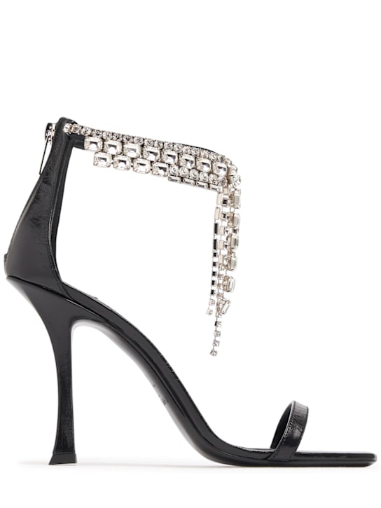 Jimmy Choo: 100mm Verity leather sandals - Black - women_0 | Luisa Via Roma