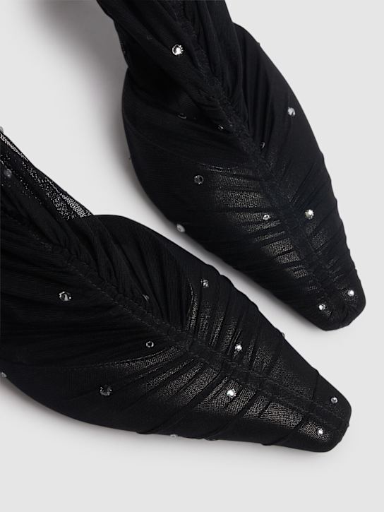 Jimmy Choo: 85mm Lotta mesh & crystal ankle boots - Black/Silver - women_2 | Luisa Via Roma