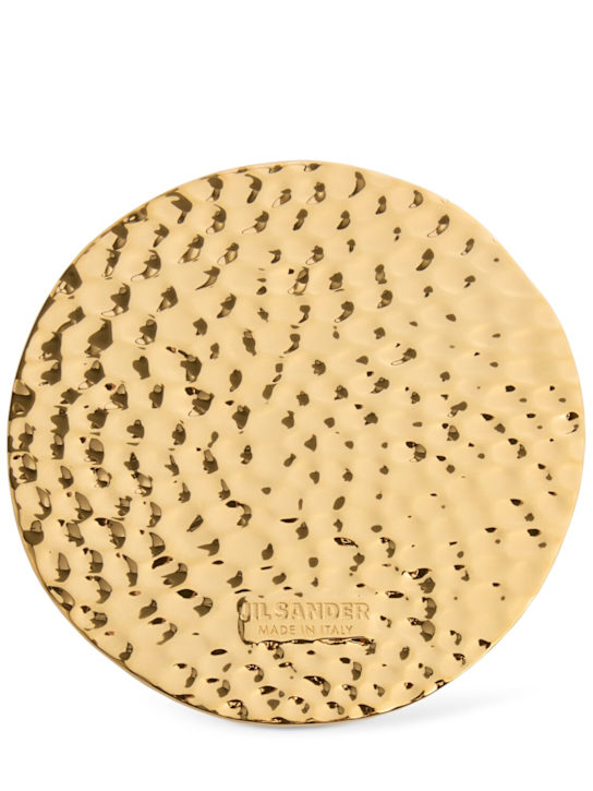 Jil Sander: Hammered round pin - Gold - women_0 | Luisa Via Roma