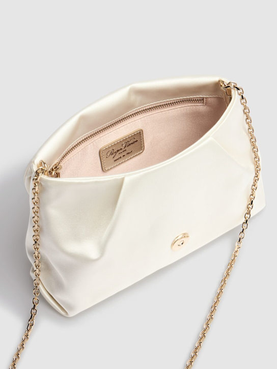 Roger Vivier: RV Bouquet drape satin clutch - Panna - women_6 | Luisa Via Roma