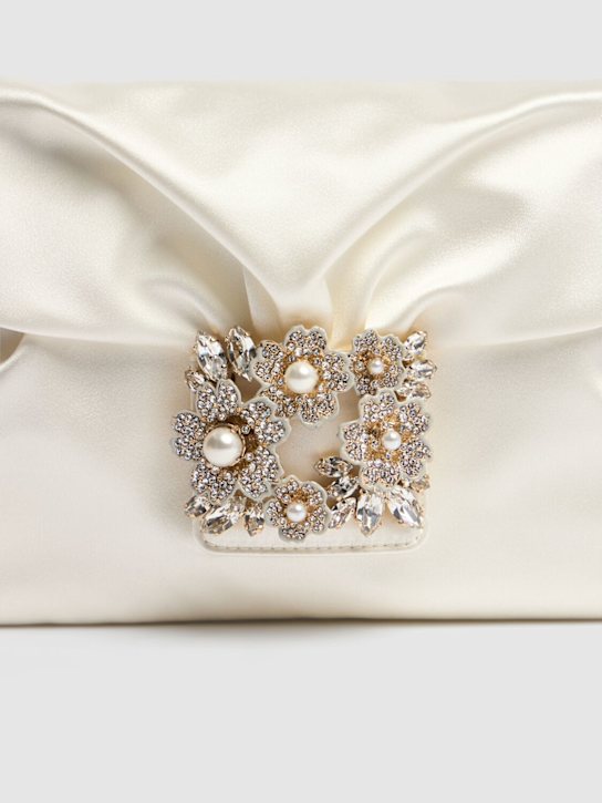 Roger Vivier: RV Bouquet drape satin clutch - Panna - women_4 | Luisa Via Roma