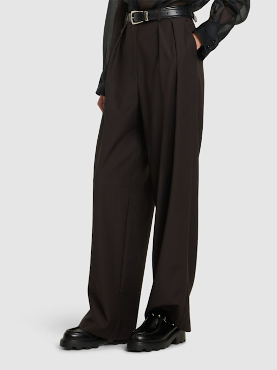 Valentino Garavani: 55mm Rockstud leather paraboots - women_1 | Luisa Via Roma