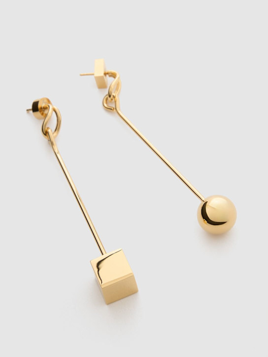 Jacquemus: Les Boucles Nodo drop earrings - Gold - women_1 | Luisa Via Roma