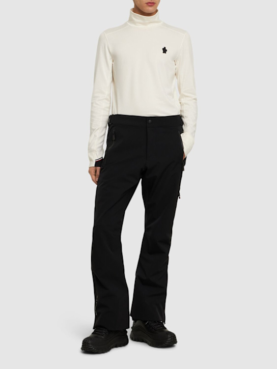 Moncler Grenoble: Logo Polartec nylon turtleneck t-shirt - men_1 | Luisa Via Roma